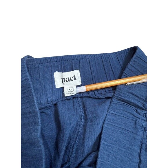 Pact Organic Cotton Women's Size XL Gauze Wide Leg Cropped Pants Blue - Coastal - Picture 2 of 10